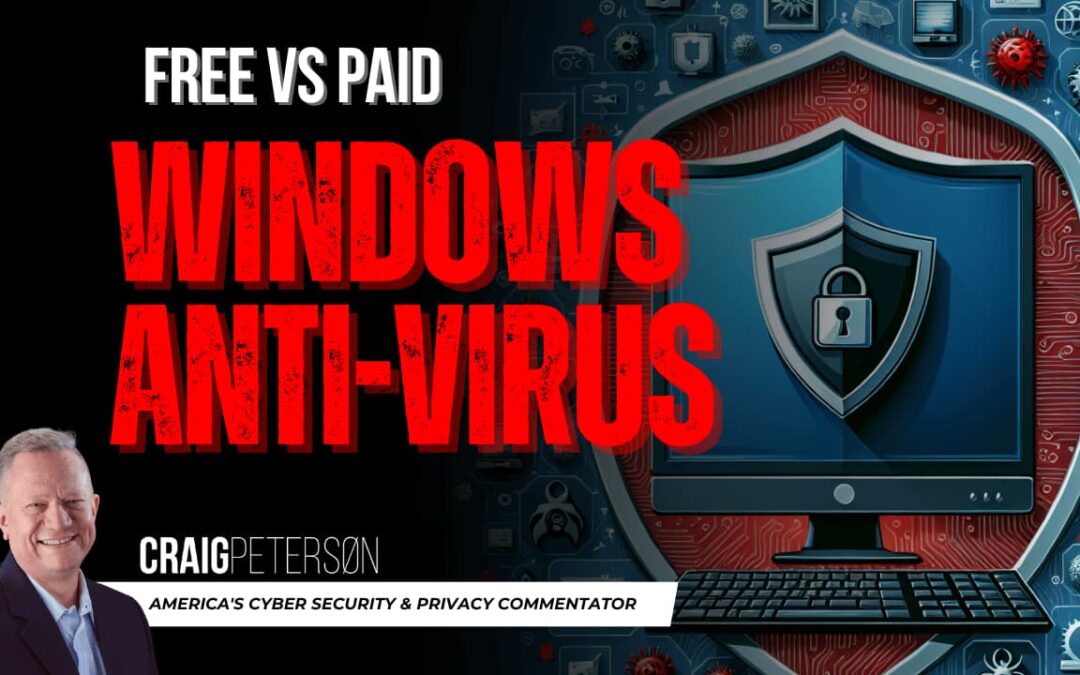 This is an image illustrating digital protection through Windows Defender. A personal computer with the Windows logo takes center stage, wrapped protectively in a shield. The shield signifies the antivirus' duties towards cyber threats. Shadowy symbols of viruses, malware, and other threats hover in the background, showcasing what the antivirus stands against. The image symbolizes the essential role of the antivirus in maintaining a safe and secure digital environment.